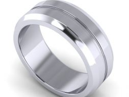 Серебряное помолвочное кольцо в простом стиле 1 3D модель