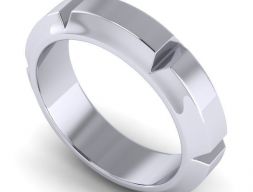 Серебряное помолвочное кольцо в простом стиле 2 3D модель