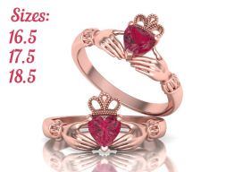 Уникальное помолвочное кольцо Claddagh с ирландским кольцом в виде сердца N0261 3D модель