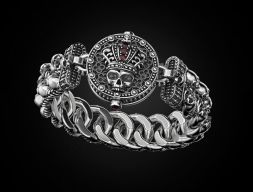 Браслет для настоящего байкера Король череп 3D модель печати