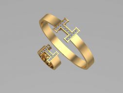 Кольца и браслет Hermes NN073 3D модель
