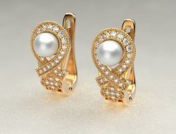 Красивые жемчужные серьги 3D модель