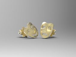 Комедия и трагедия маскируют серьги-гвоздики 3D модель