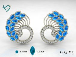 бриллиантовая серьга золотая серьга драгоценность 3D модель