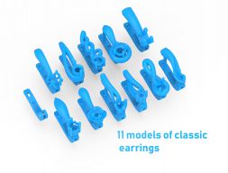 100210 Набор из 11 классических серег 3D-модель