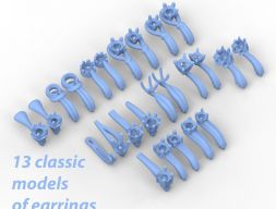 101215 Упаковка из 13 классических серег 3D-модель