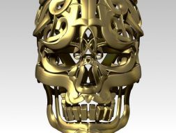 Резной узор Голова человека Череп Каркас Кулон Жемчужина 3D модель