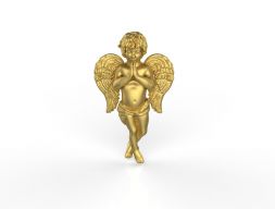 Ожерелье с подвеской в ​​виде ангела из золота с бриллиантовой огранкой 3D модель