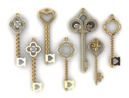 Подвеска Tiffany Key Series 7 штук в 1 Модель для 3D-печати