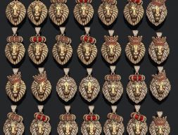 Набор подвесок Lions с бриллиантами 3D модель