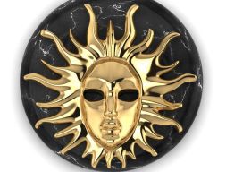 Подвеска Sun Face на круглом камне 3D модель