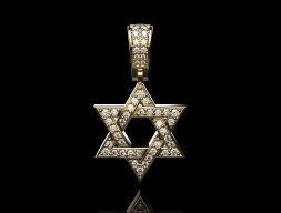 STAR OF DAVID DIAMOND PENDANT750* Модель для 3D печати