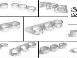 Пакет из 10 меандровых колец Модель для 3D-печати