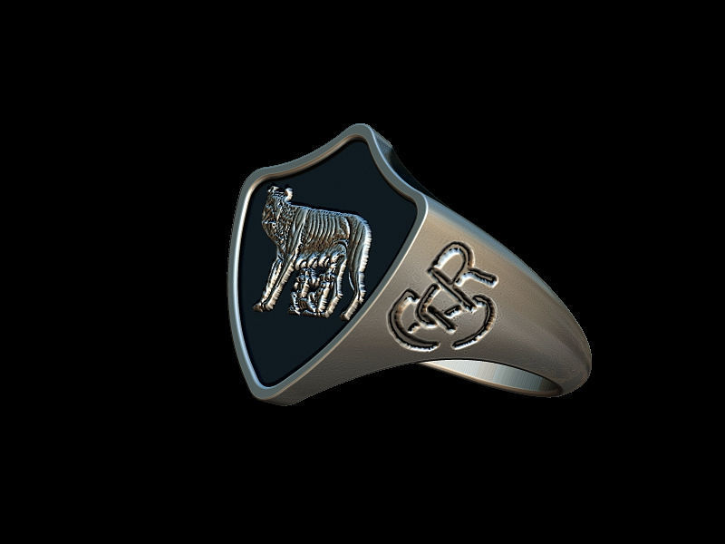 Винтажное кольцо AS Roma 3D модель