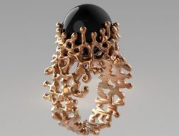 Кольцо Coral Black Pearl 3D модель