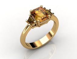 Помолвочные кольца с изумрудной огранкой 3D модель