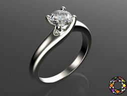 Помолвочное кольцо 1 с набором размеров 3D модель