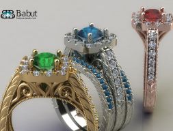 помолвочное кольцо - 3 модели Модель для 3D печати