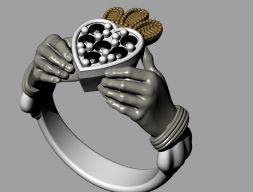 помолвочное кольцо СЕРДЦЕ модель 3D печати