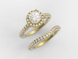 Комплект помолвочных колец Fleur De Royalty 3D модель