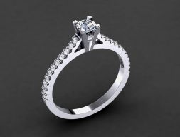 Помолвочное кольцо V Prong 0013 3D модель