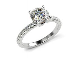 Помолвочное кольцо с камнем 1ct 3D модель