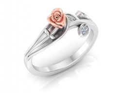 Цветочное кольцо с бриллиантами 5 3D модель