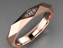Граненое помолвочное кольцо с бриллиантами 3D модель