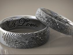 Кольцо с отпечатком пальца Помолвочное кольцо С ​​любовью STL 3d модель 3D модель печати