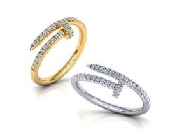 Кольцо со стрелкой French Pave 3dmodel N0301 Модель для 3D-печати