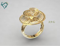 Золотое кольцо с цветочным дизайном, женское помолвочное кольцо, 3D модель