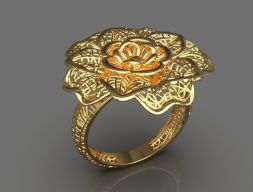 Золотое кольцо, цветочное кольцо, свадебное украшение, 3D модель