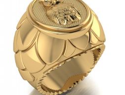 Мужской перстень с изображением совы 3D модель
