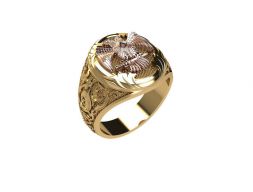 Мужское кольцо с орлом США 3D модель 3D модель