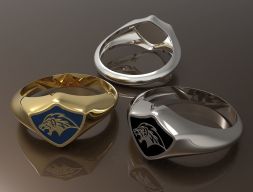 Мужская печатка 1 кольцо 2 размера 3D модель