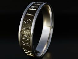 Кольцо с скандинавскими рунами 3D модель