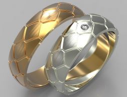 Сотовые помолвочные кольца 3D модель
