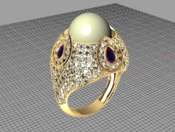 Perl Ring Diamonds на боковой модели 3D-печати