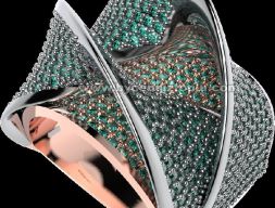 Ювелирное кольцо Pave 3D модель