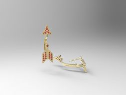 Необычные серьги со стрелками в стиле арт-деко 3D модель