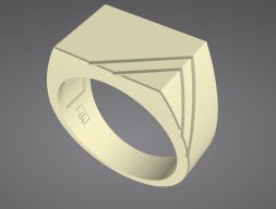Кольцо с печаткой 3D модель