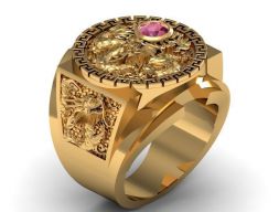 Кольцо с тремя драконами 3D модель