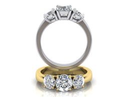 Помолвочное кольцо Three Stone Classic 3d модель N0284 3D модель