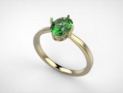 Кольцо для помолвки с овальным камнем 3D модель