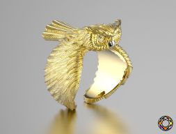 Модное кольцо с совой 0156 3D модель