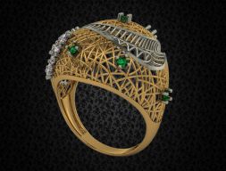 Турецкая модель кольца с камнями 3D модель