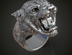 3D модель большого мужского кольца Panther