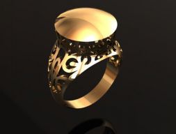 Золотое кольцо Fantasy Old Fashion 3D модель