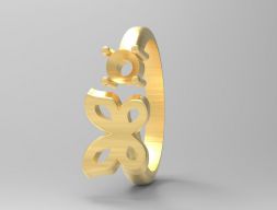 Безразмерное кольцо с 3D моделью бабочки