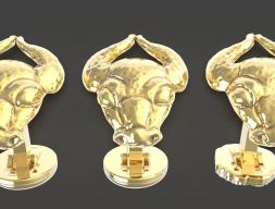 Голова быка Тельца для подвесной булавки или запонок 3D модель